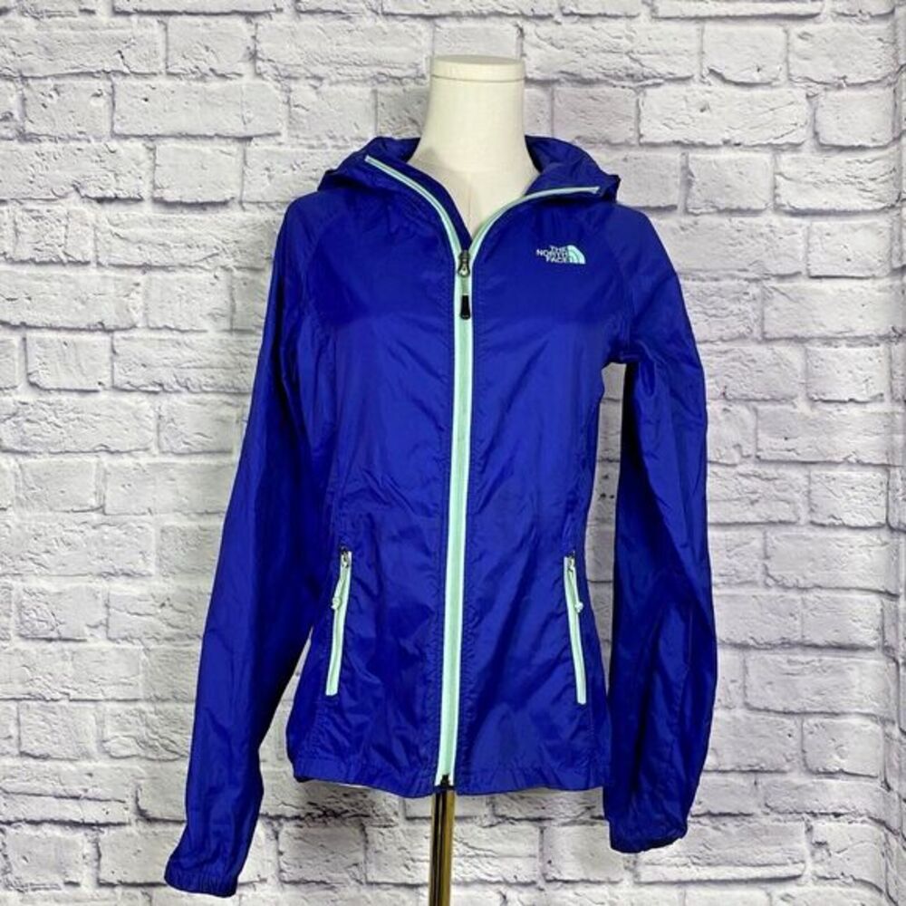 The North Face Womens Blue‎ Long Sleeve Hooded Full-Zip Windbreaker Size XS